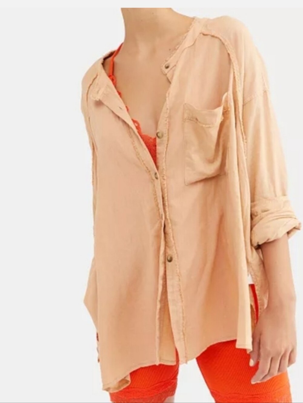 We the Free Keep It Simple Linen Blend Top